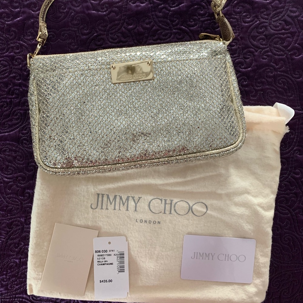 Authentic Vintage Jimmy Choo Gold Sequin Evening bag